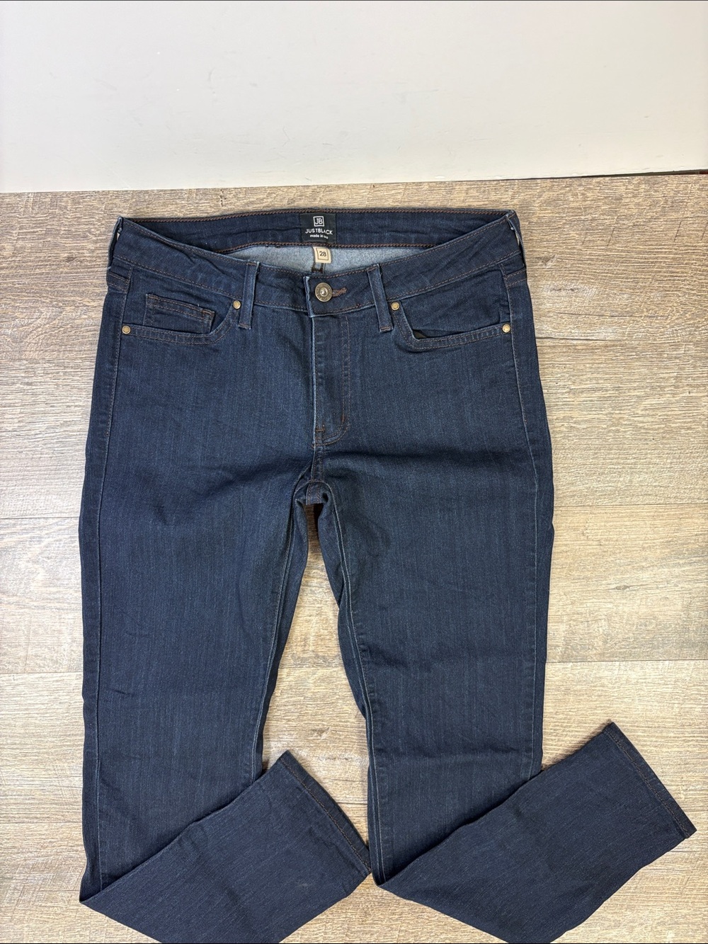 Just Black Dark Wash Skinny Jeans Size 28 Stretch Denim